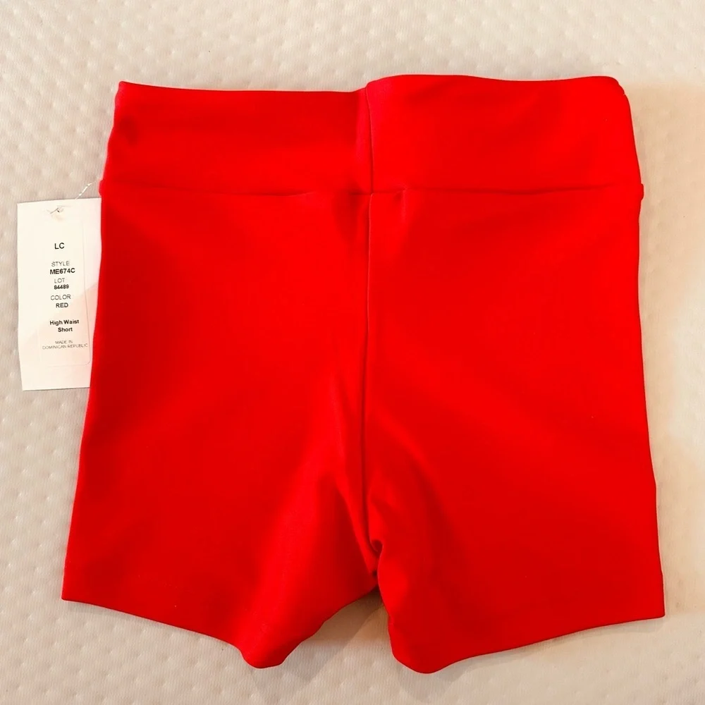 Mariia Crown CL high waist‎ dance short shorts bottoms NWT red dancewear